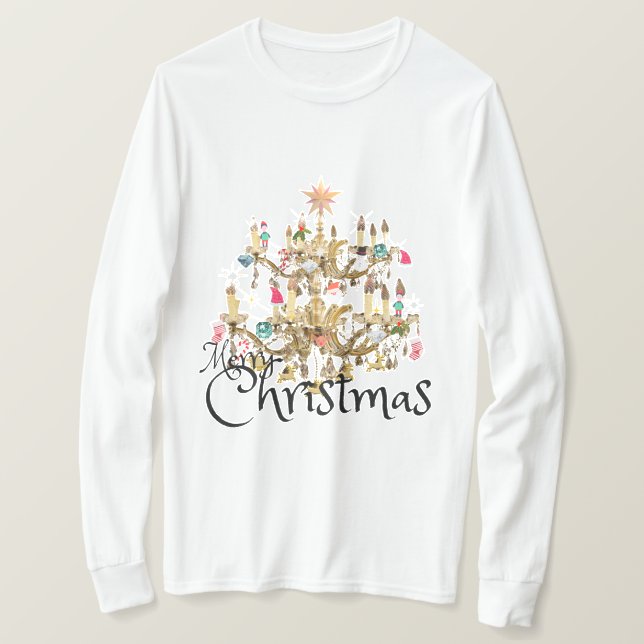 Camiseta Mikitiez clásicas whitechristmas luz jollyholly (Anverso del diseño)