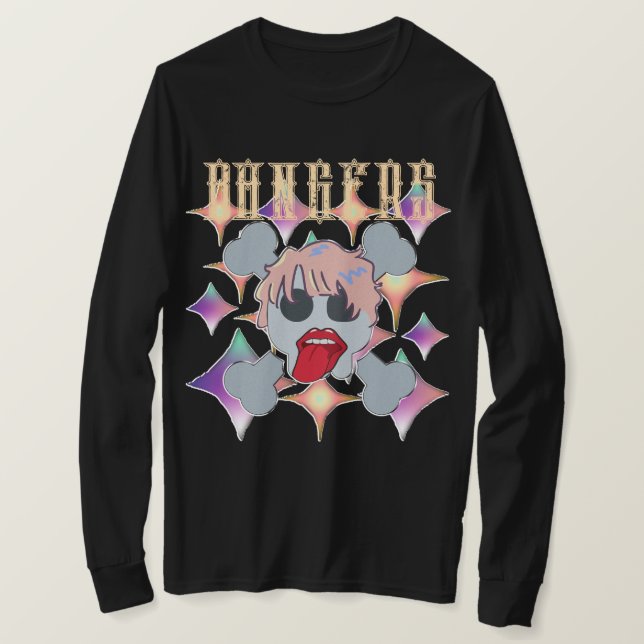 Camiseta Mikitiez estrella de rock cráneo rojo cumpleaños r (Anverso del diseño)