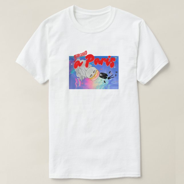 Camiseta Mikitiez París Francia Macaron corbata T-Shir (Diseño del anverso)