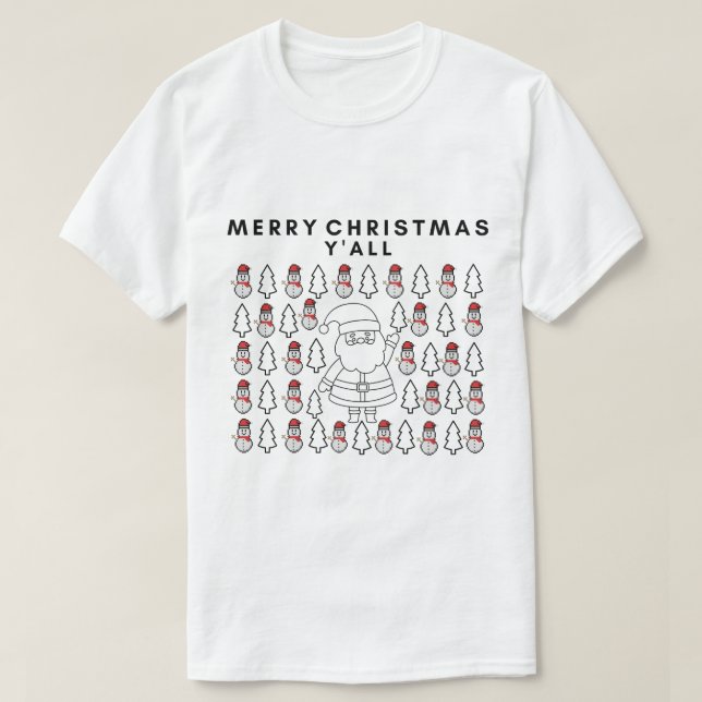 Camiseta Miktiez merrychristmas mínimo santa happynewyear (Diseño del anverso)