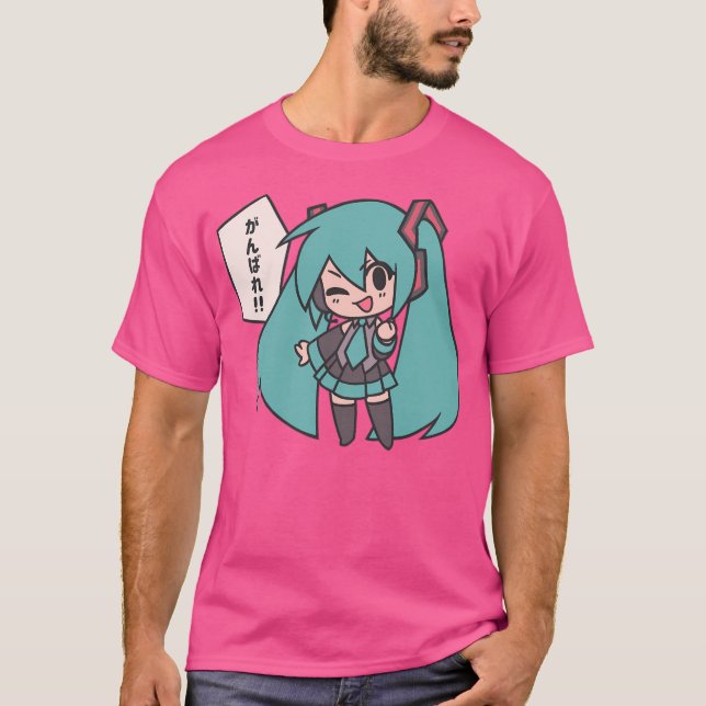 Camiseta Miku Ganbare Ganbatte Chibi (Anverso)