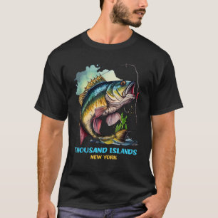 Camiseta Mil islas Nueva York Pesca con artes de pesca