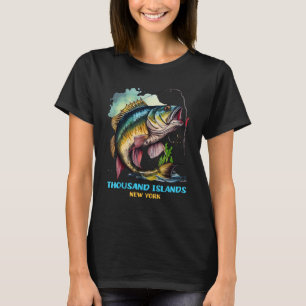 Camiseta Mil islas Nueva York Pesca con artes de pesca
