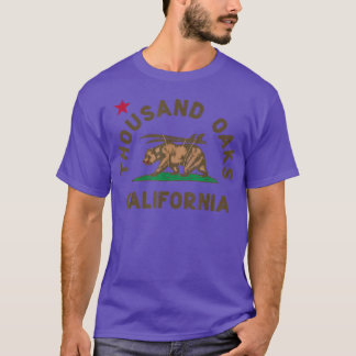 Camiseta Mil Oaks California Beach Flag Bear Surf CA V