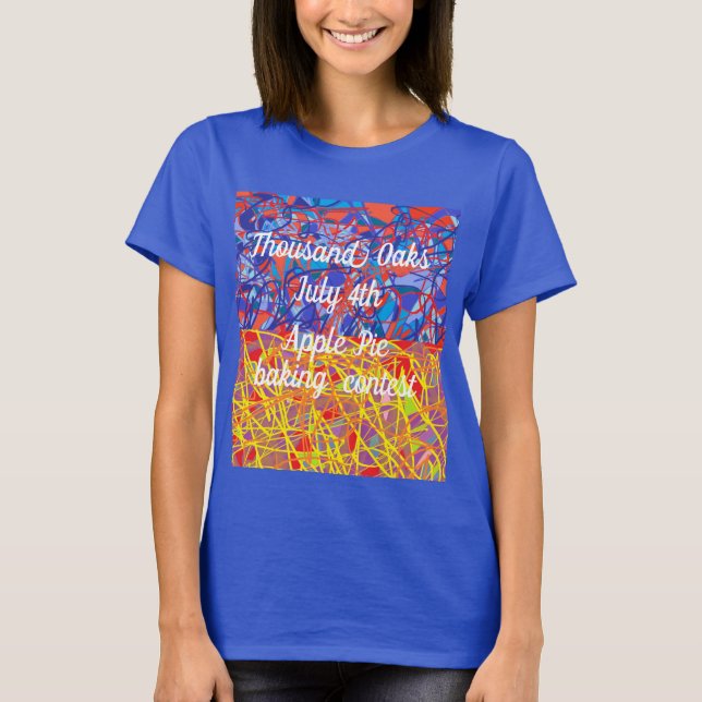 Camiseta Mil Oaks JUly 4 applepie concurso arte abstracto (Anverso)