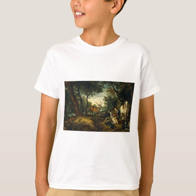 Camiseta Milagro de San Hubert de Peter Paul Rubens (Anverso)