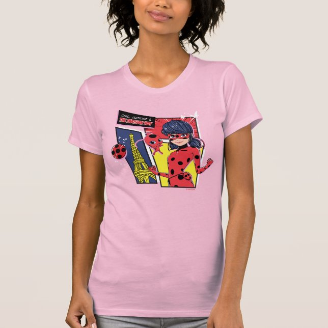 Camiseta Milagroso Comic Ladybug Parisian Way (Anverso)