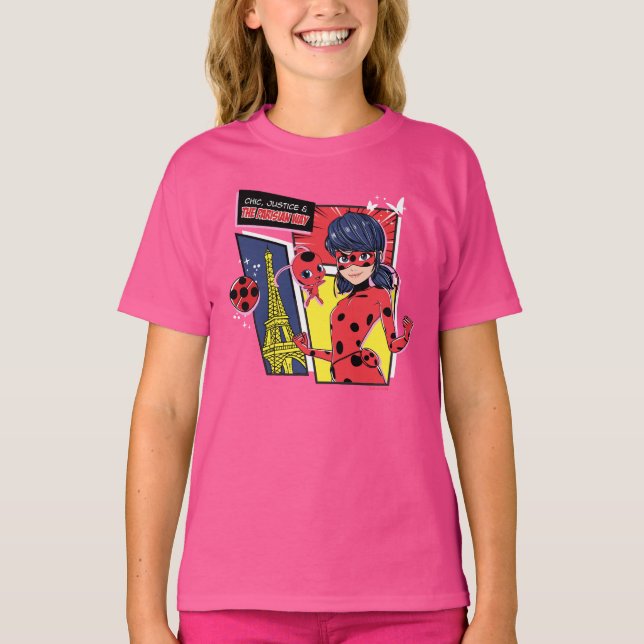 Camiseta Milagroso Comic Ladybug Parisian Way (Anverso)
