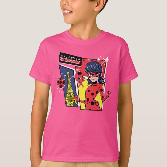 Camiseta Milagroso Comic Ladybug Parisian Way (Anverso)