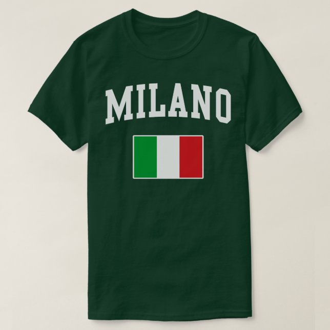 Camiseta Milán Milán Italia Italiano Bandera italiana (Diseño del anverso)