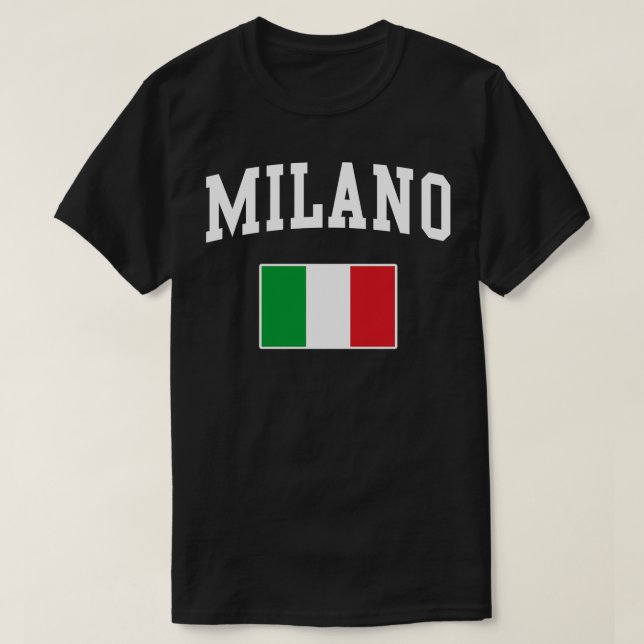 Camiseta Milán Milán Italia Italiano Bandera italiana (Diseño del anverso)