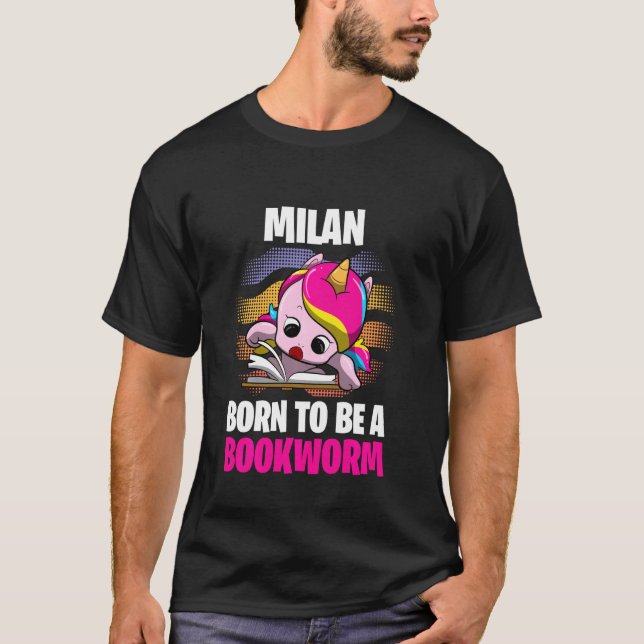 Camiseta Milán Nació Para Ser Un Gusano De Libros Personali (Anverso)