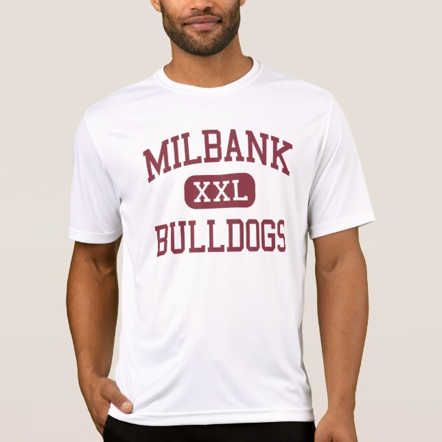 Camiseta Milbank - bulldoges - centro - Milbank Dakota del (Anverso)