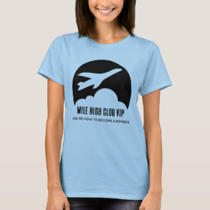 Camiseta Mile High Club VIP Chicas viajan divertidos avione