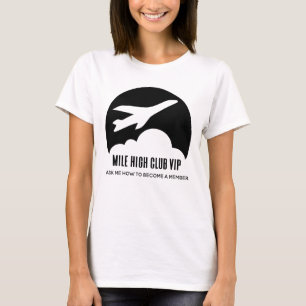 Camiseta Mile High Club VIP Chicas viajan divertidos avione
