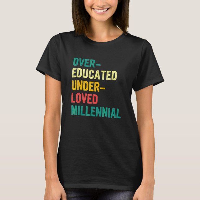 Camiseta Milénial Sobre Educada Sub Amada (Anverso)