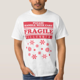 Camiseta Milenio Frágil, Manejo Con Cuidados Copos De Nieve