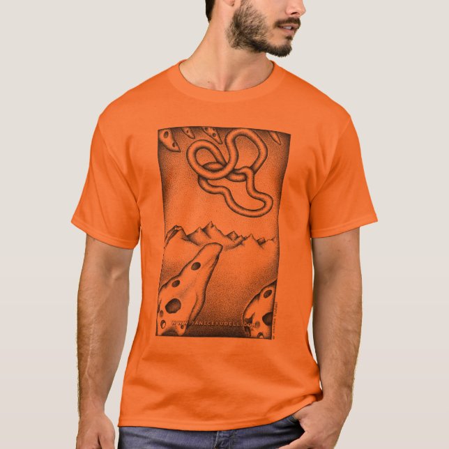 Camiseta - milenio - naranja - Janice Yudell (Anverso)