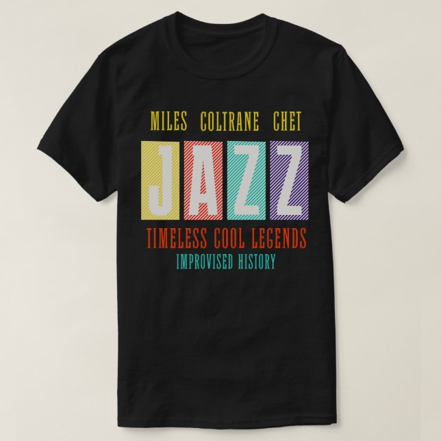 Camiseta Miles Coltrane Chet JAZZ Timeless Guay Legends Imp (Diseño del anverso)