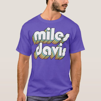 Camiseta Miles Davis estilo retro de tipografía arcoiris an