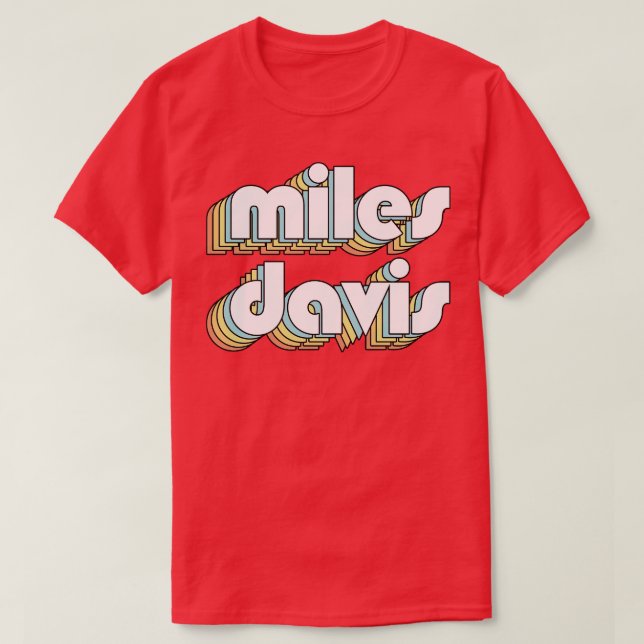 Camiseta Miles Davis estilo retro tipográfico anticuado (Diseño del anverso)