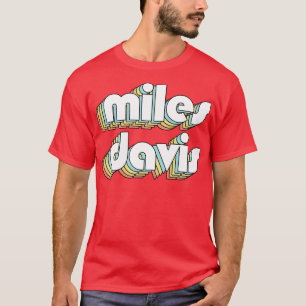 Camiseta Miles Davis estilo retro tipográfico anticuado