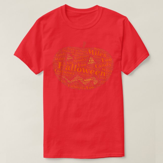 Camiseta Miles Halloween Word Art   Jackolantern  (Diseño del anverso)