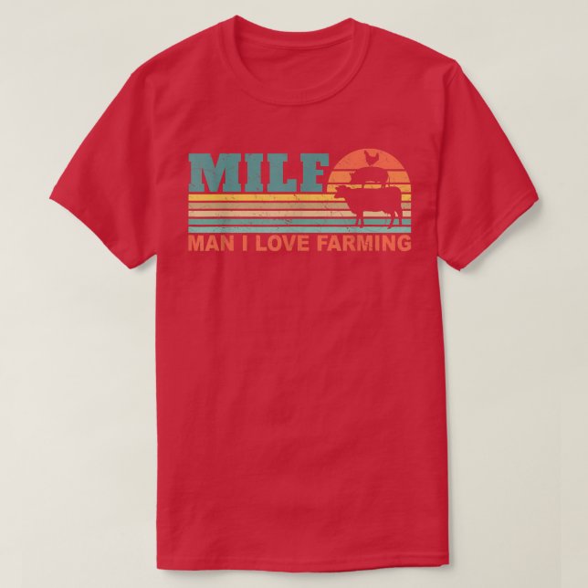 Camiseta MILF-Man I Love Farming Funny Farmer Farming Retro (Diseño del anverso)