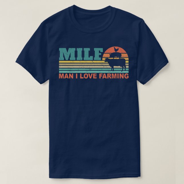 Camiseta MILFMan I Love Farming Funny Farmer Farming Retro  (Diseño del anverso)