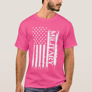 Camiseta Militar Estados Unidos Deteriorado con bandera de