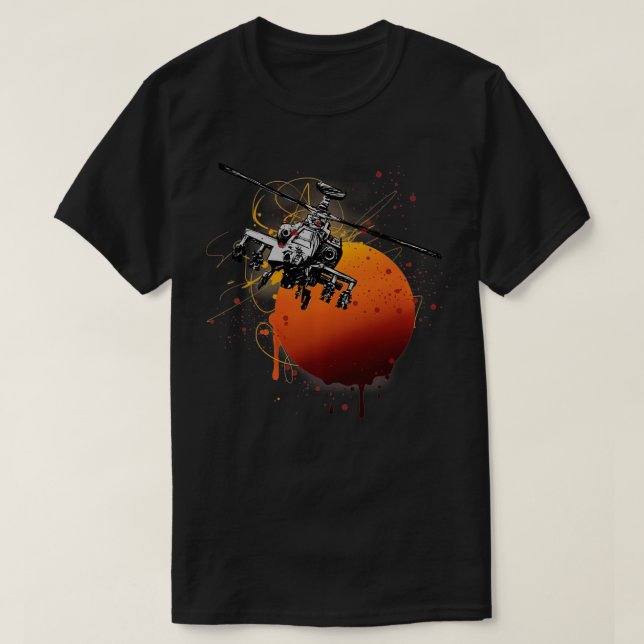Camiseta Military Aircraft AH64 Apache Helicopter Aviator g (Diseño del anverso)