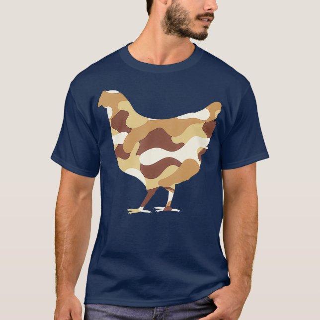 Camiseta Military Chicken Camo Men Print US Hen Fowl Gift (Anverso)