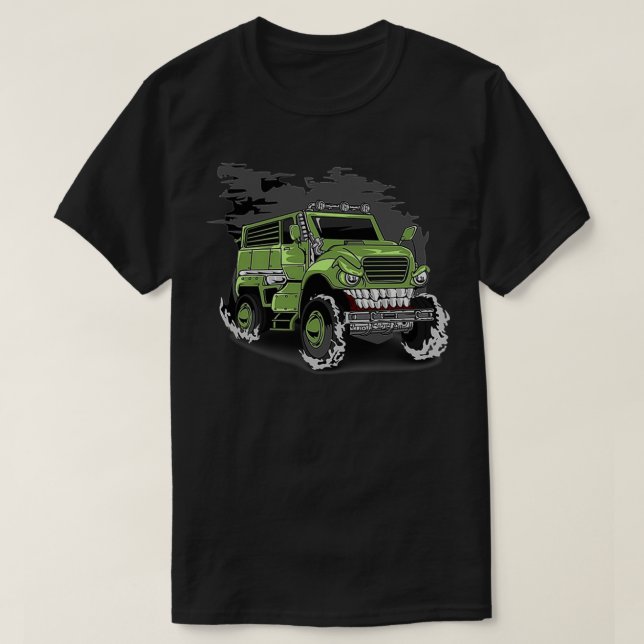 CAMISETA MILITARY MONSTER CAR (Diseño del anverso)