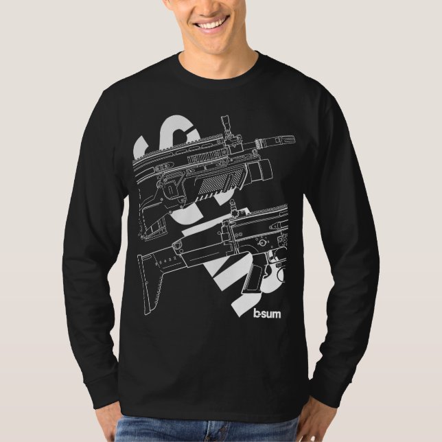 Camiseta military t-shirts FN SCAR Assault Rifle (Anverso)
