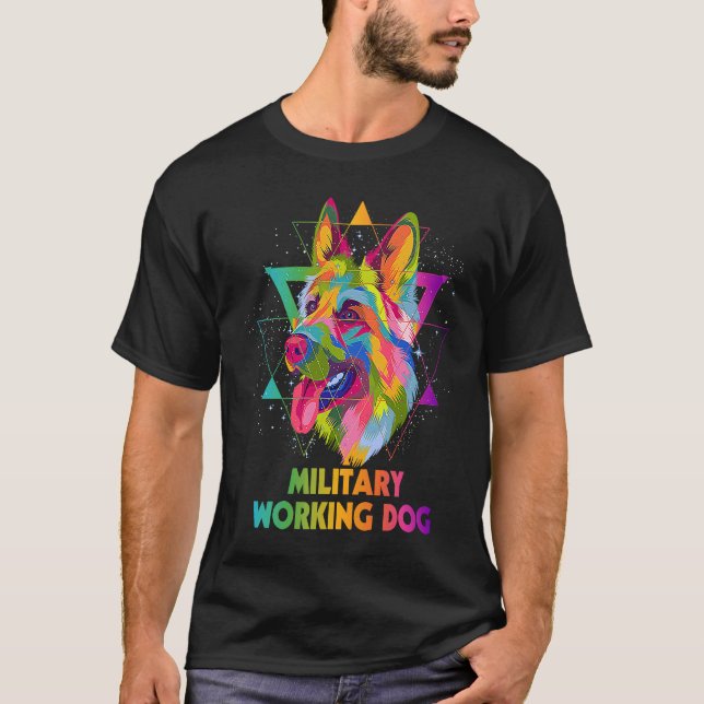 Camiseta Military Working Dog German Shepherd  Shepard Humo (Anverso)