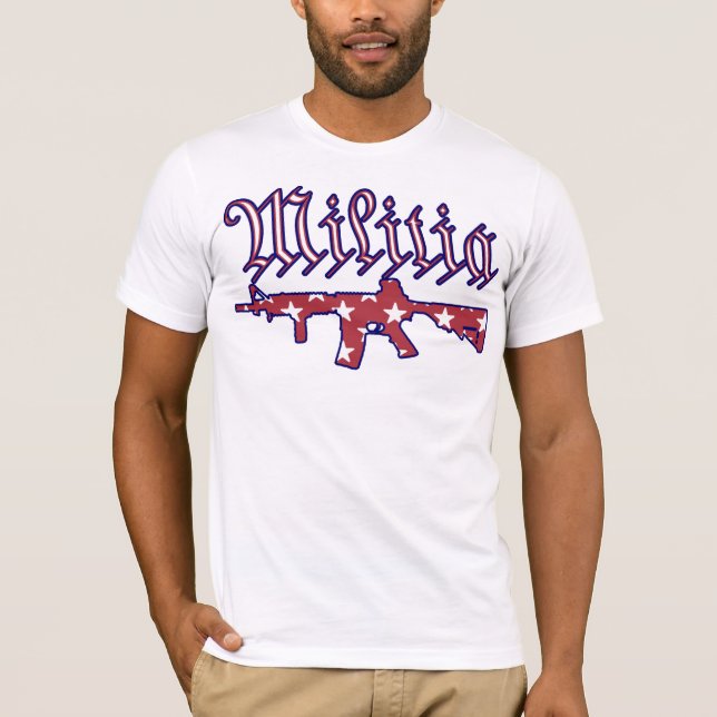 Camiseta Militia Declaration Tee, Patriotic America Shirt (Anverso)