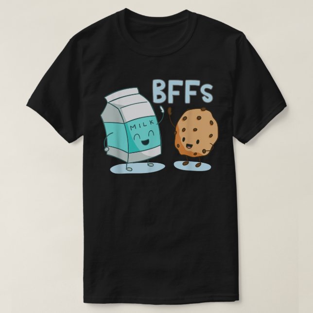 Camiseta Milk and Chocolate Chip Cookies Los mejores amigos (Diseño del anverso)