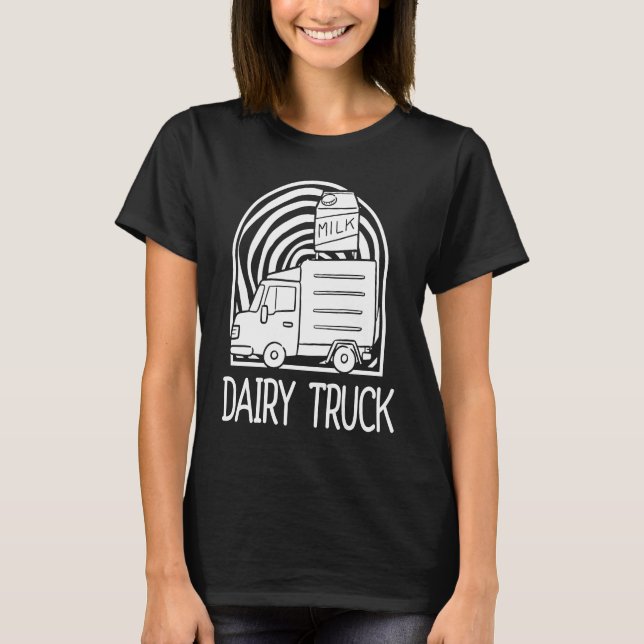 Camiseta Milk Dairy Cow  Farmer Farm Farming Milk Truck (Anverso)