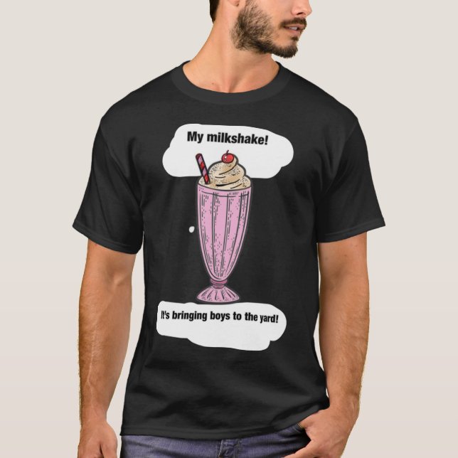 Camiseta Milkshake atrae al Pegatina masculino (Anverso)