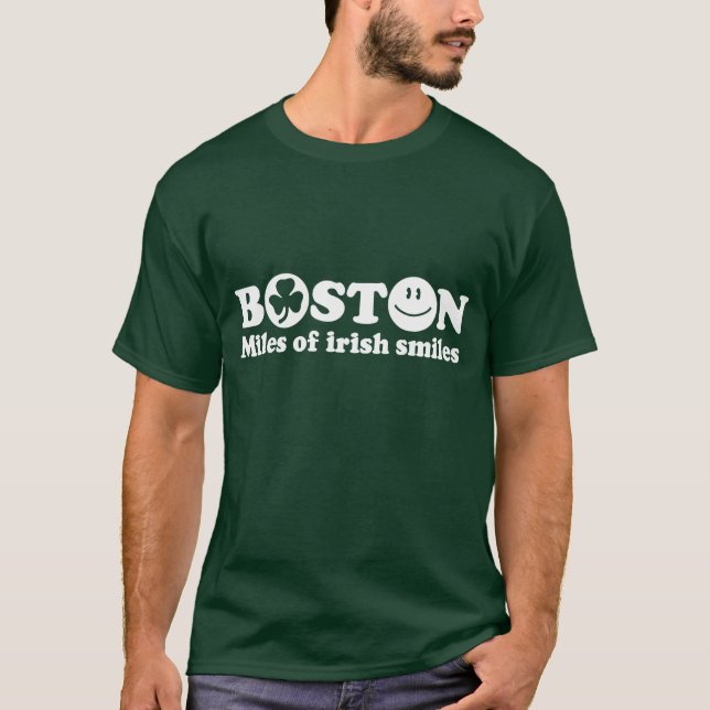 Camiseta millas de boston de sonrisas irlandesas (Anverso)