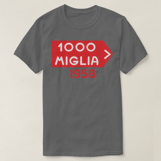 Camiseta Mille Miglia 1000 1958 (Diseño del anverso)