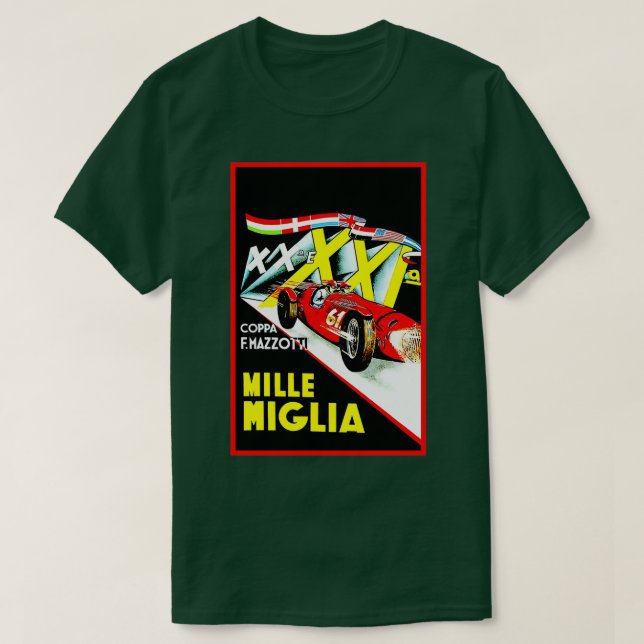 Camiseta MILLE MIGLIA publicidad de Carreras automática vin (Diseño del anverso)