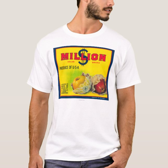 Camiseta Millón de dólares Apple etiquetan - Walla Walla, (Anverso)