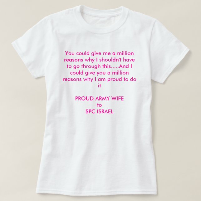 Camiseta millón de razones de encargo (Diseño del anverso)