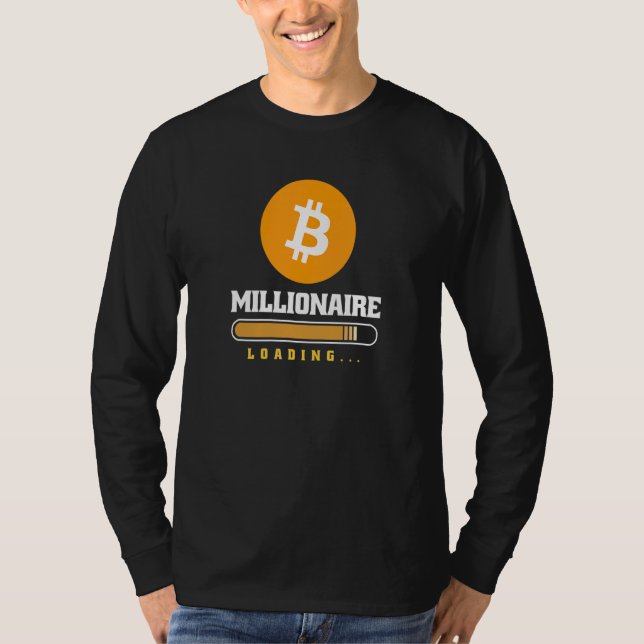 Camiseta Millonario de Bitcoin Crypto cargando  Criptomoned (Anverso)