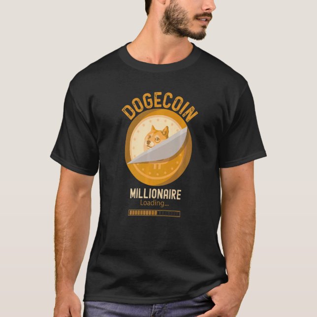 Camiseta Millonario de Dogecoin cargando cripto moneda (Anverso)