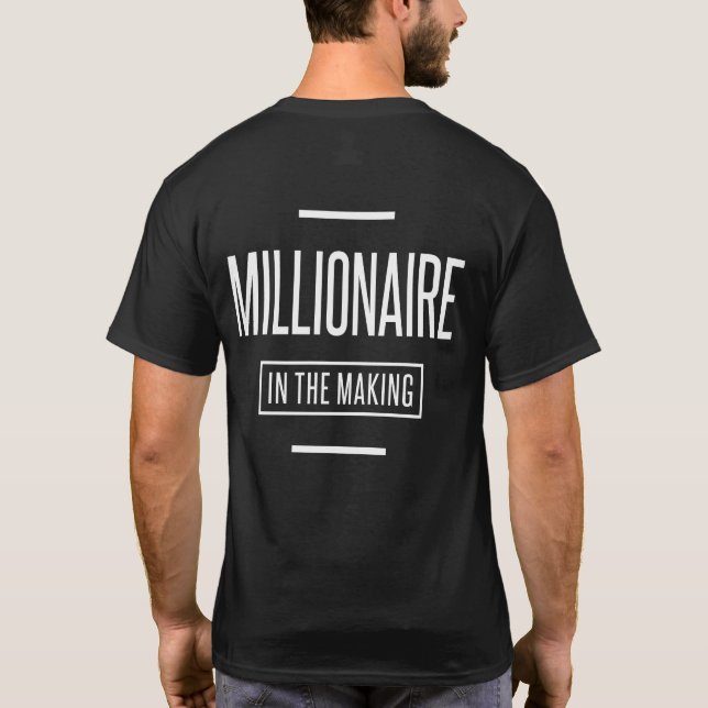 Camiseta Millonario en la creación de un emprendimiento mot (Reverso)