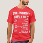 Camiseta Millwright Hourrate Funny Birthday Gift<br><div class="desc">Millwright Hourly Rate Funny Birthday Gift .Awesome Great Funny Souvenir Present Matching Family Clothing Couple Outfit Aparato para mamá,  papá,  hermano,  hermana,  esposa,  esposo,  hijo,  hija,  papá,  mamá,  papá,  abuelo,  abuela tía tío suyo.</div>