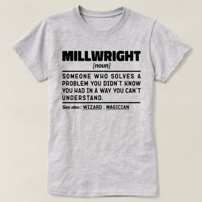 Camiseta Millwright Noun Machine Operator Dad Day (Diseño del anverso)