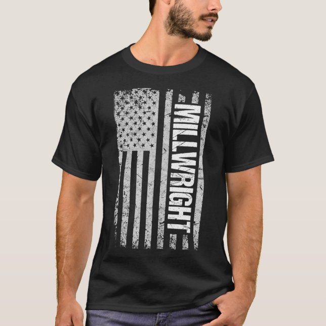 Camiseta Millwright s  American Flag Gift  (Anverso)